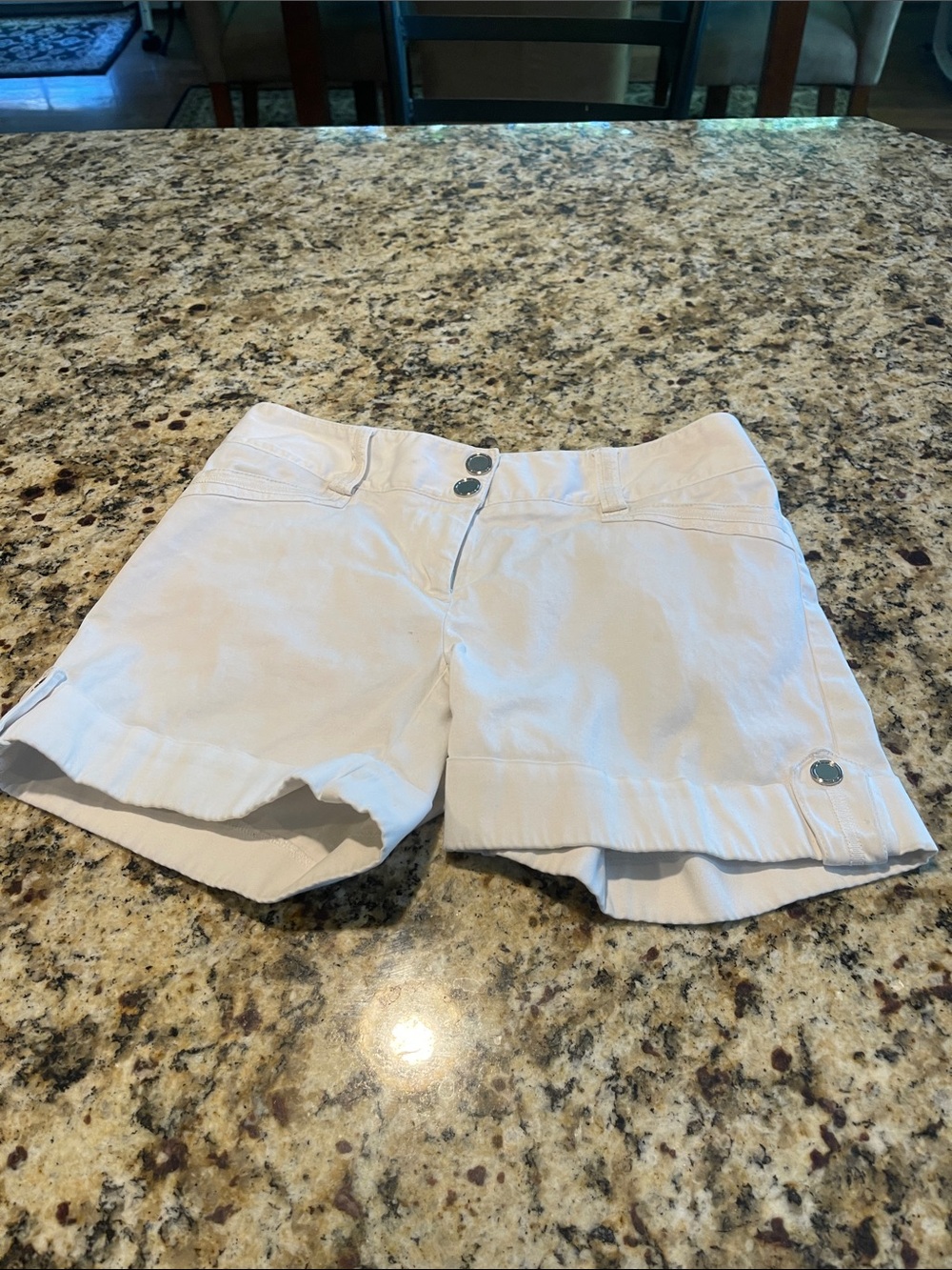 White House Black Market White Roll-Cuff Cotton Shorts